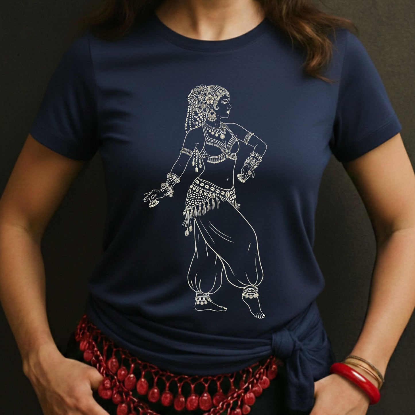 Tribal Fusion Bellydancer Drawing Tee