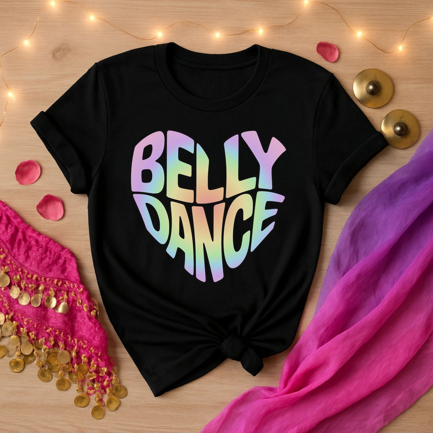 Bellydancer Rainbow Heart Tee