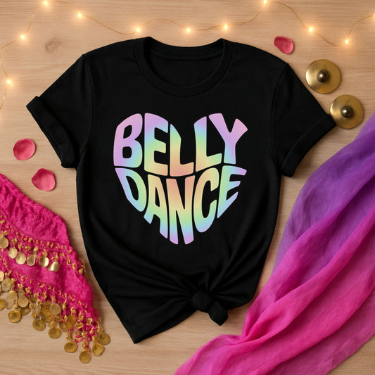 Bellydancer Rainbow Heart Tee