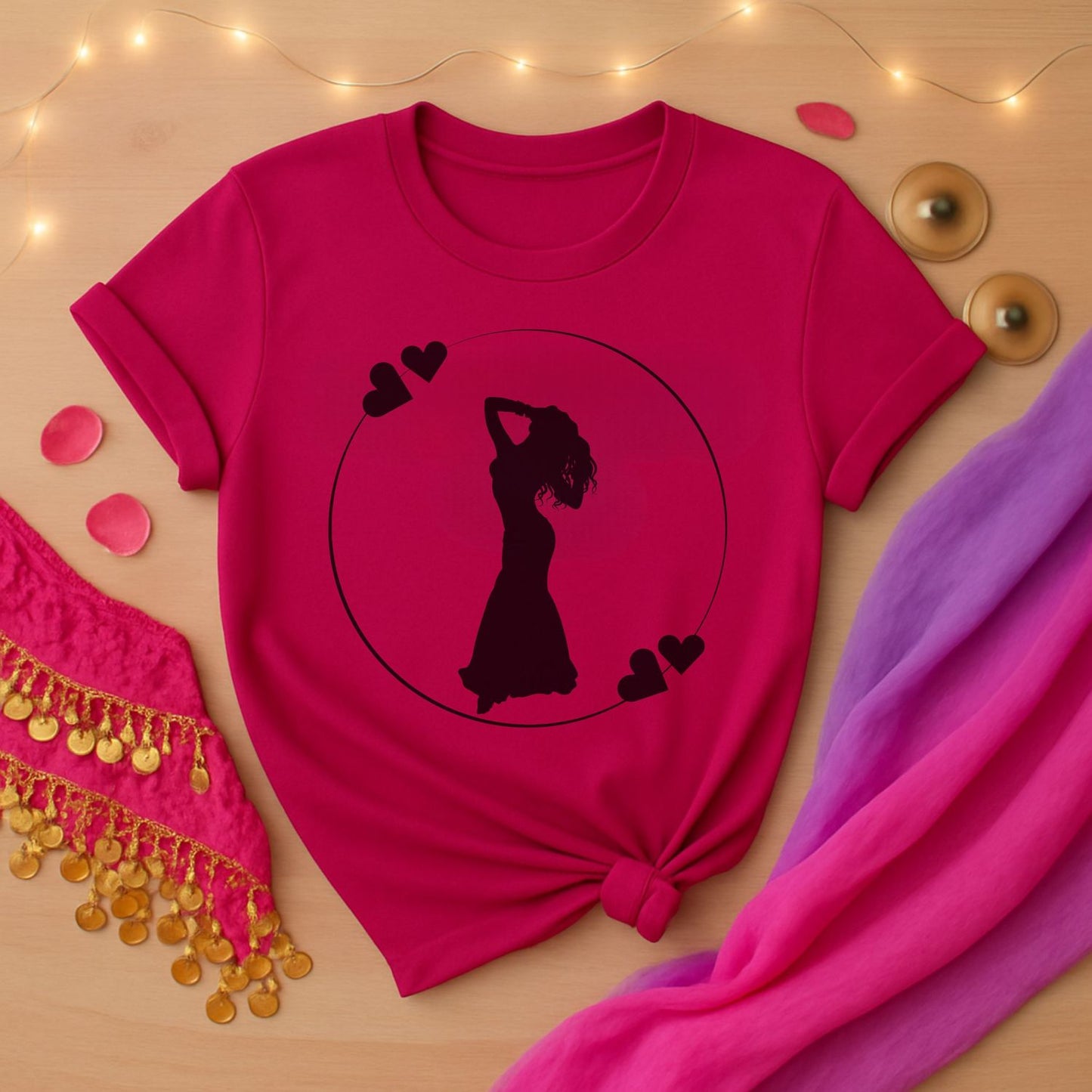 Belly Dance Heart Circle Tee