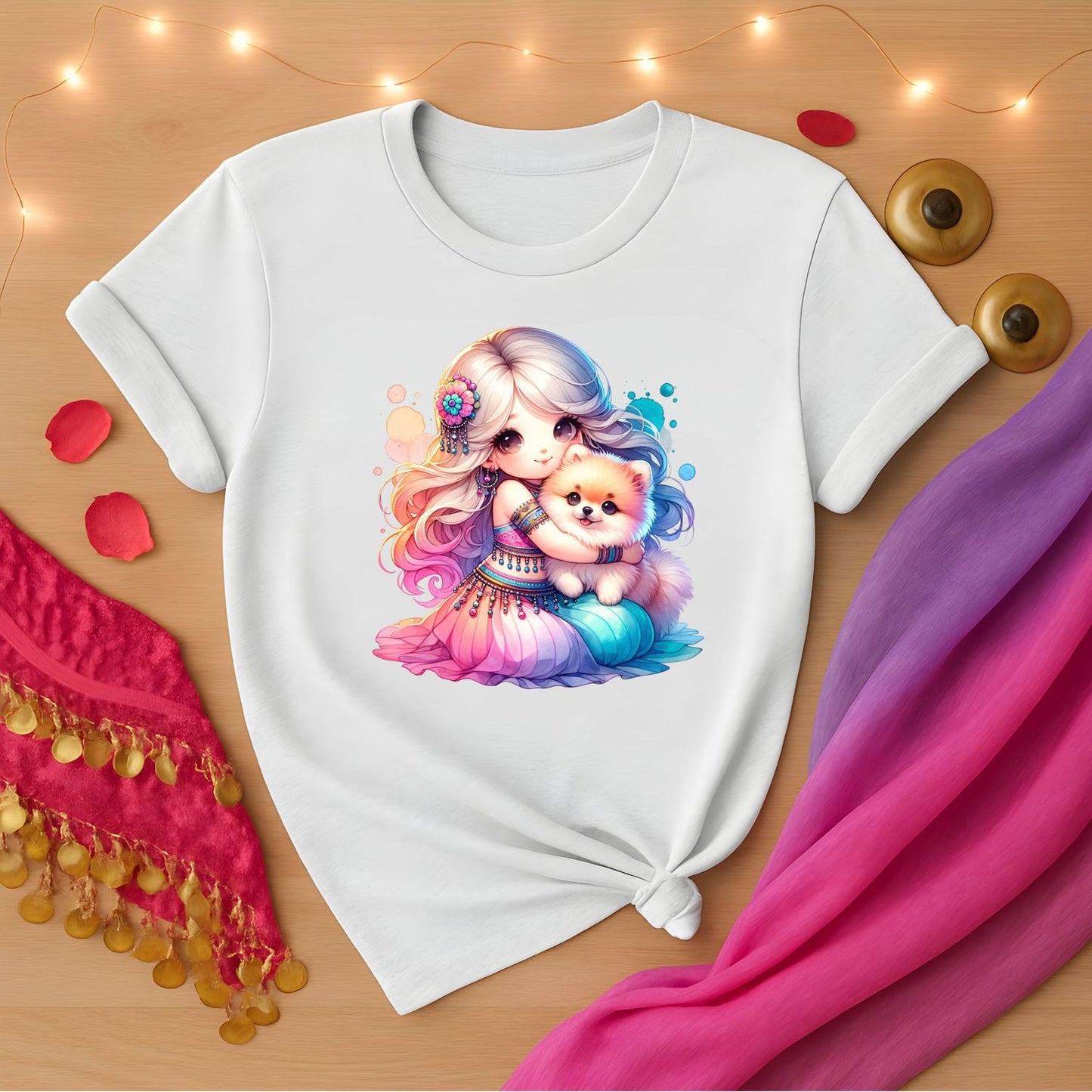 Belly Dancer With Pomeranian Tee