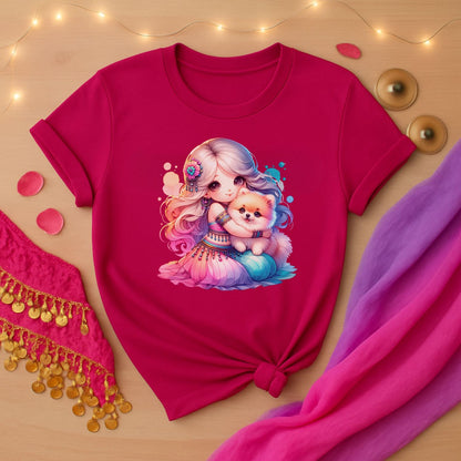 Belly Dancer With Pomeranian Tee