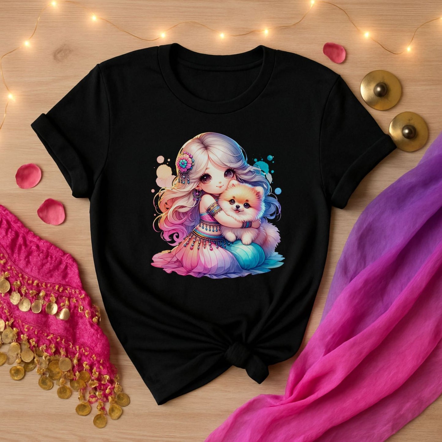 Belly Dancer With Pomeranian Tee