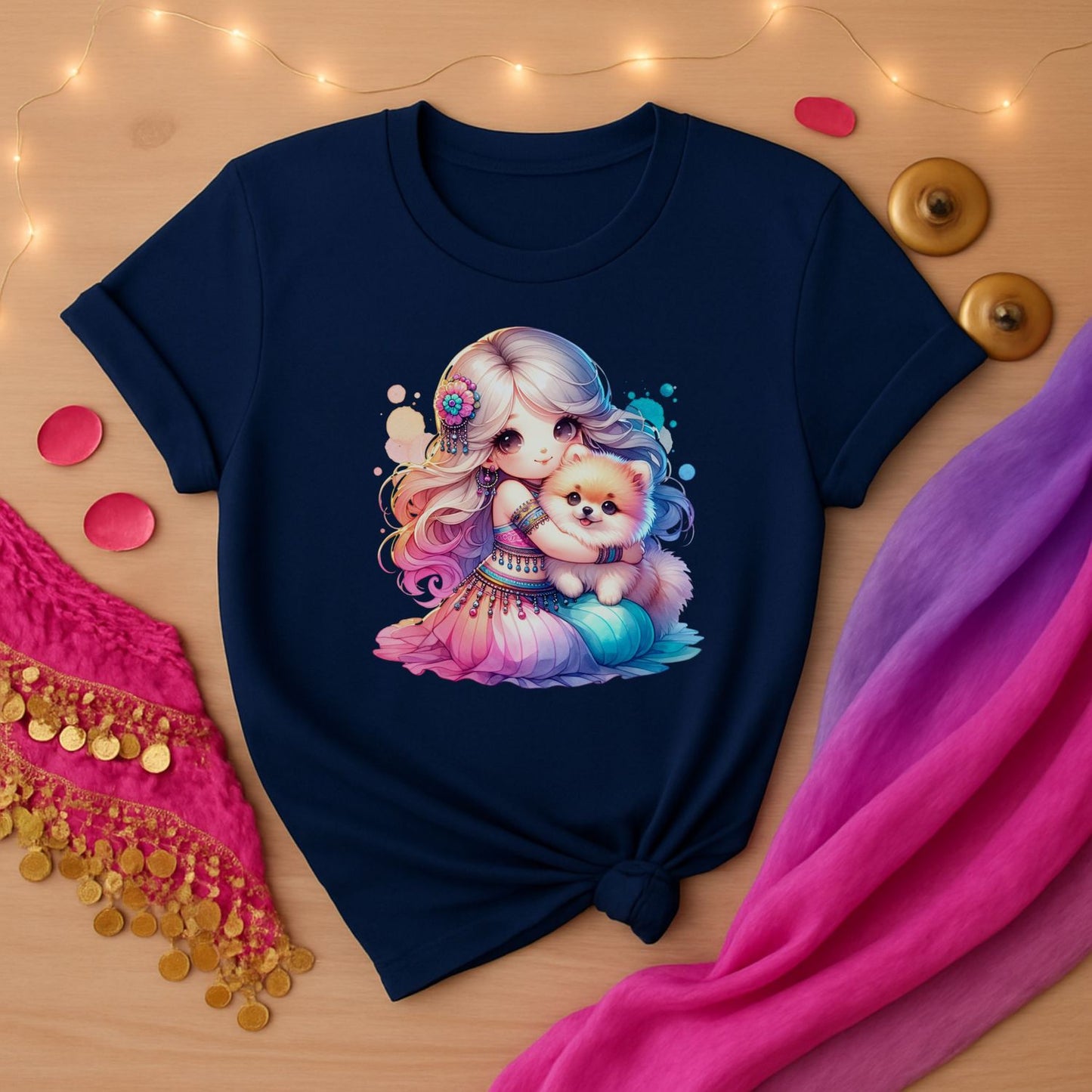 Belly Dancer With Pomeranian Tee