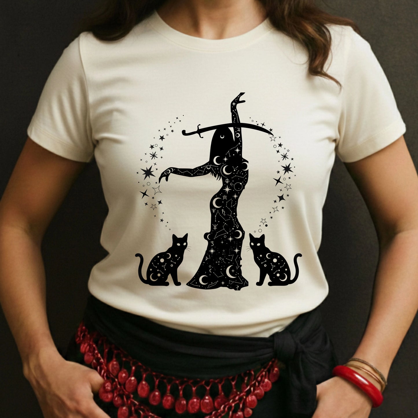Celestial Dancer With Cats Tee