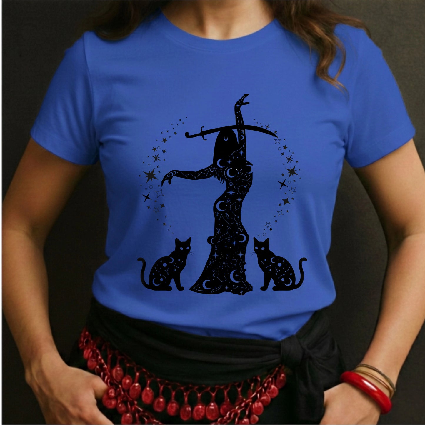 Celestial Dancer With Cats Tee