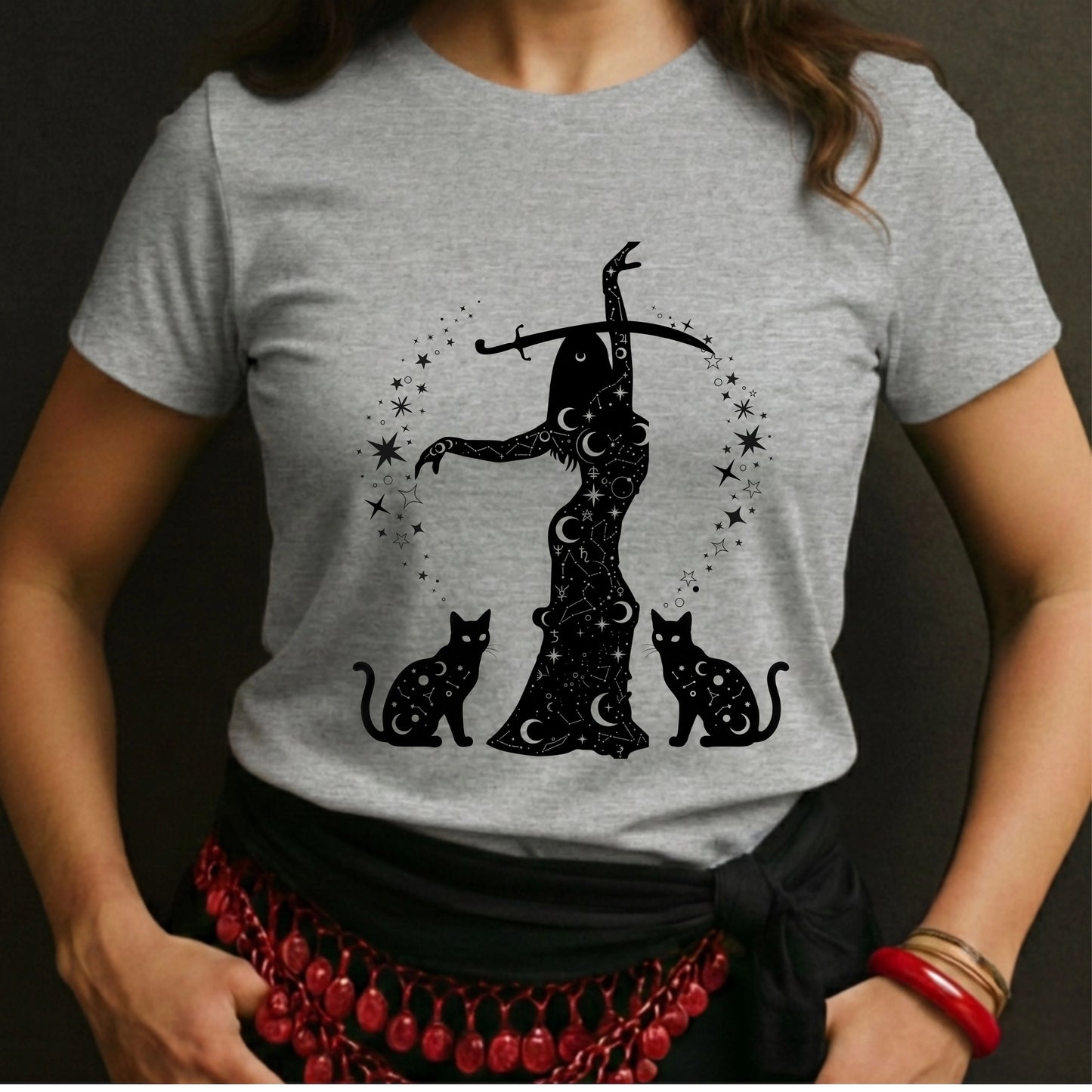 Celestial Dancer With Cats Tee