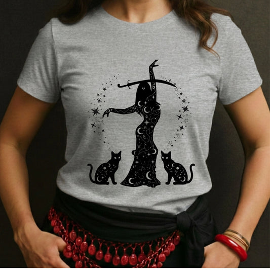 Celestial Dancer With Cats Tee