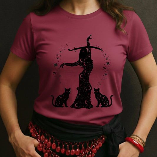 Celestial Dancer With Cats Tee