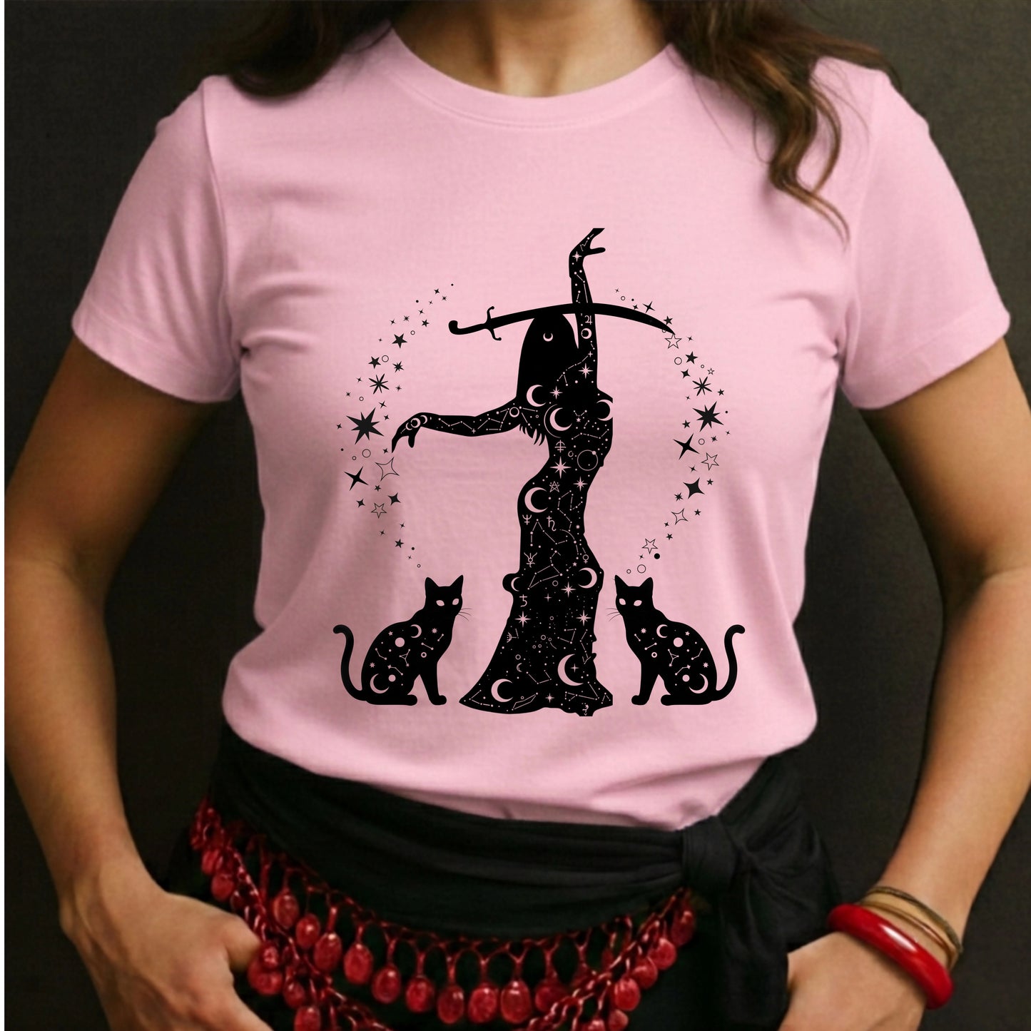 Celestial Dancer With Cats Tee