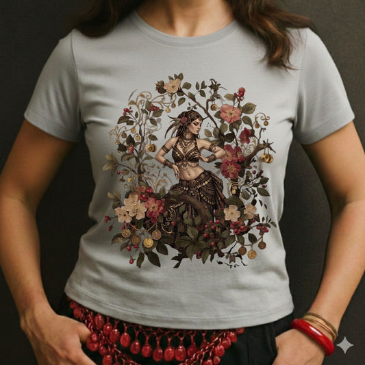 Tribal Fusion Bellydancer Floral Tee
