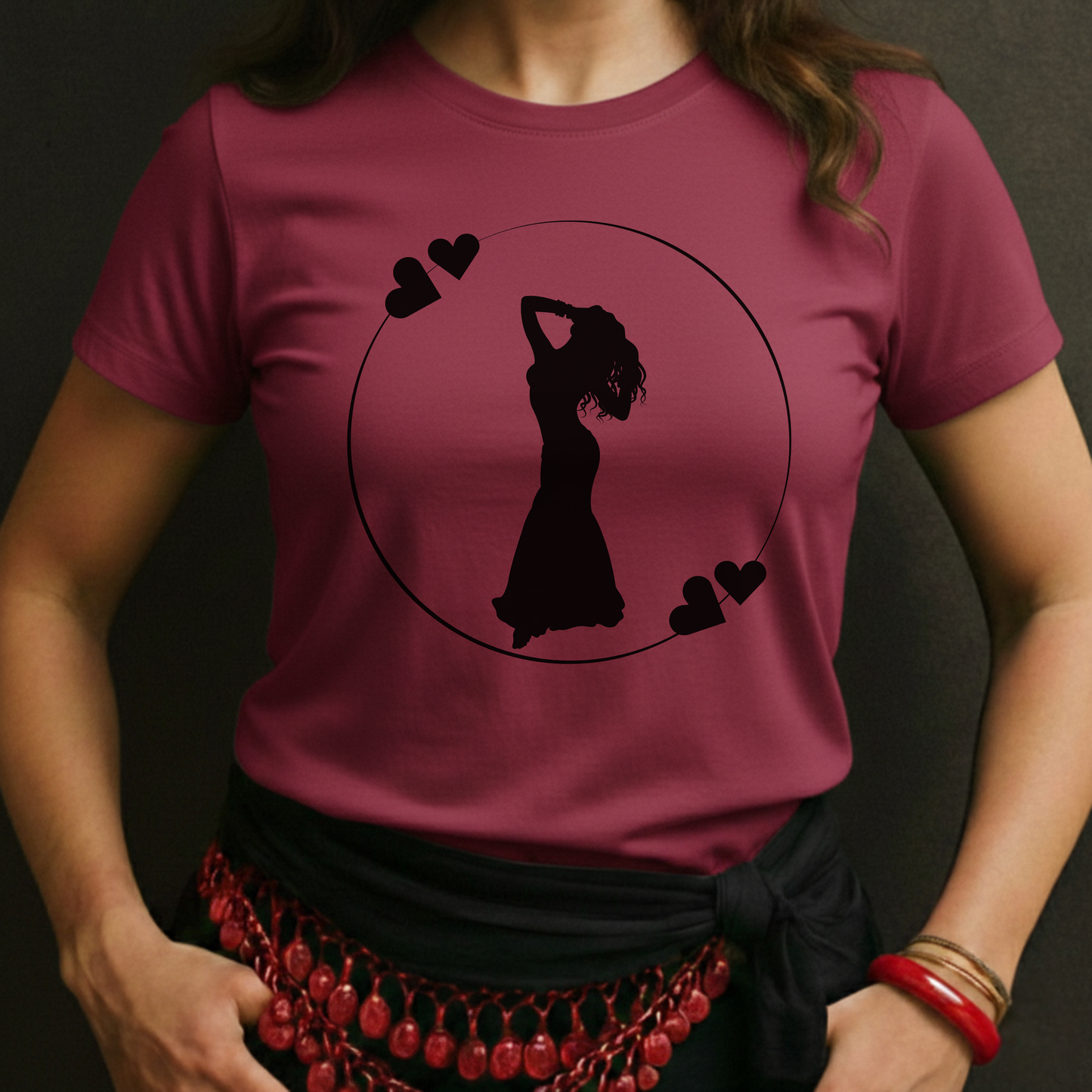 Belly Dance Heart Circle Tee