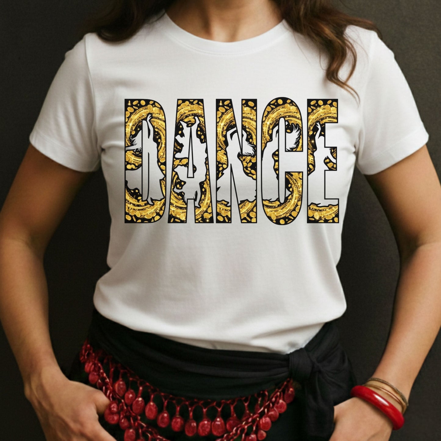 Belly Dance Silhouette Marble Tee