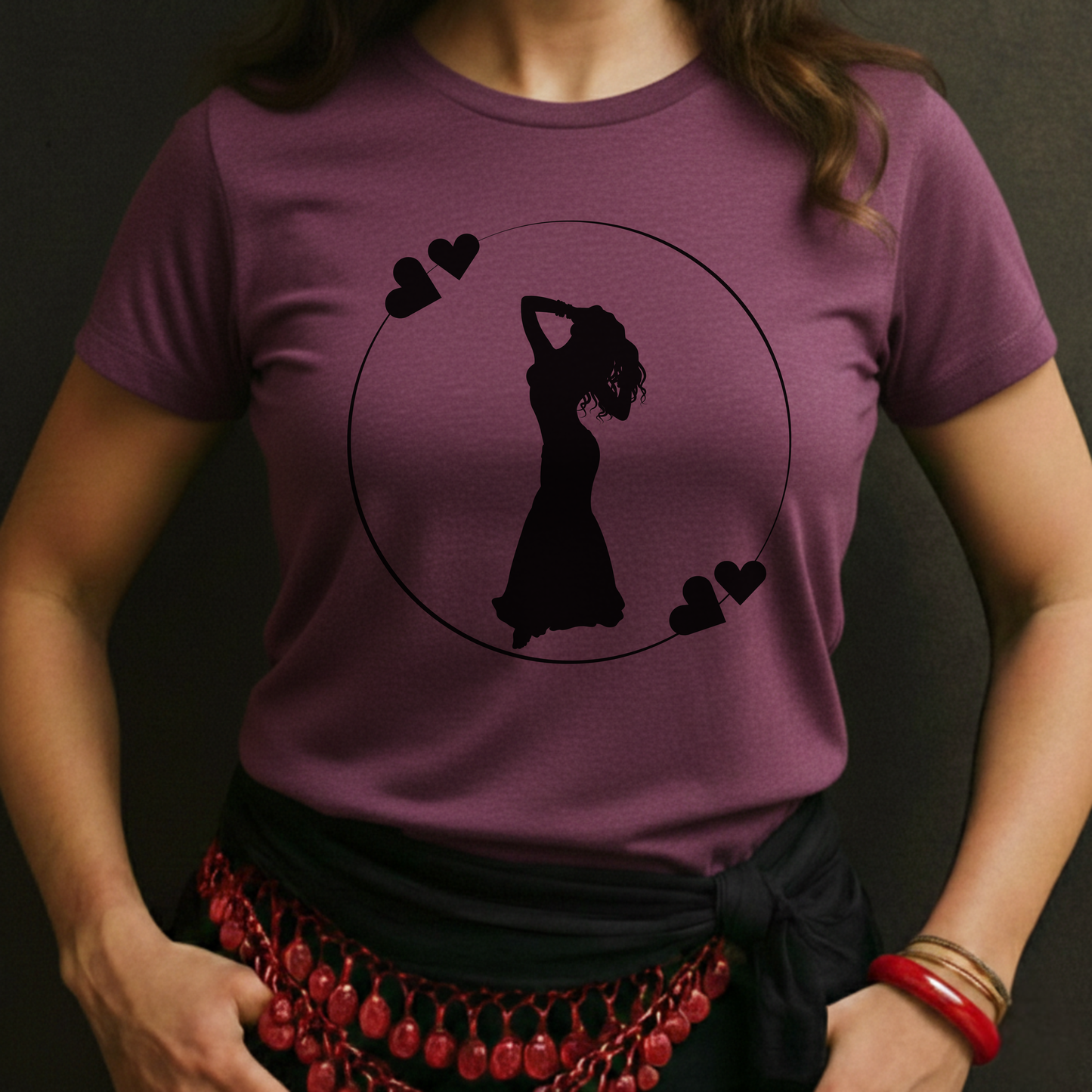 Belly Dance Heart Circle Tee