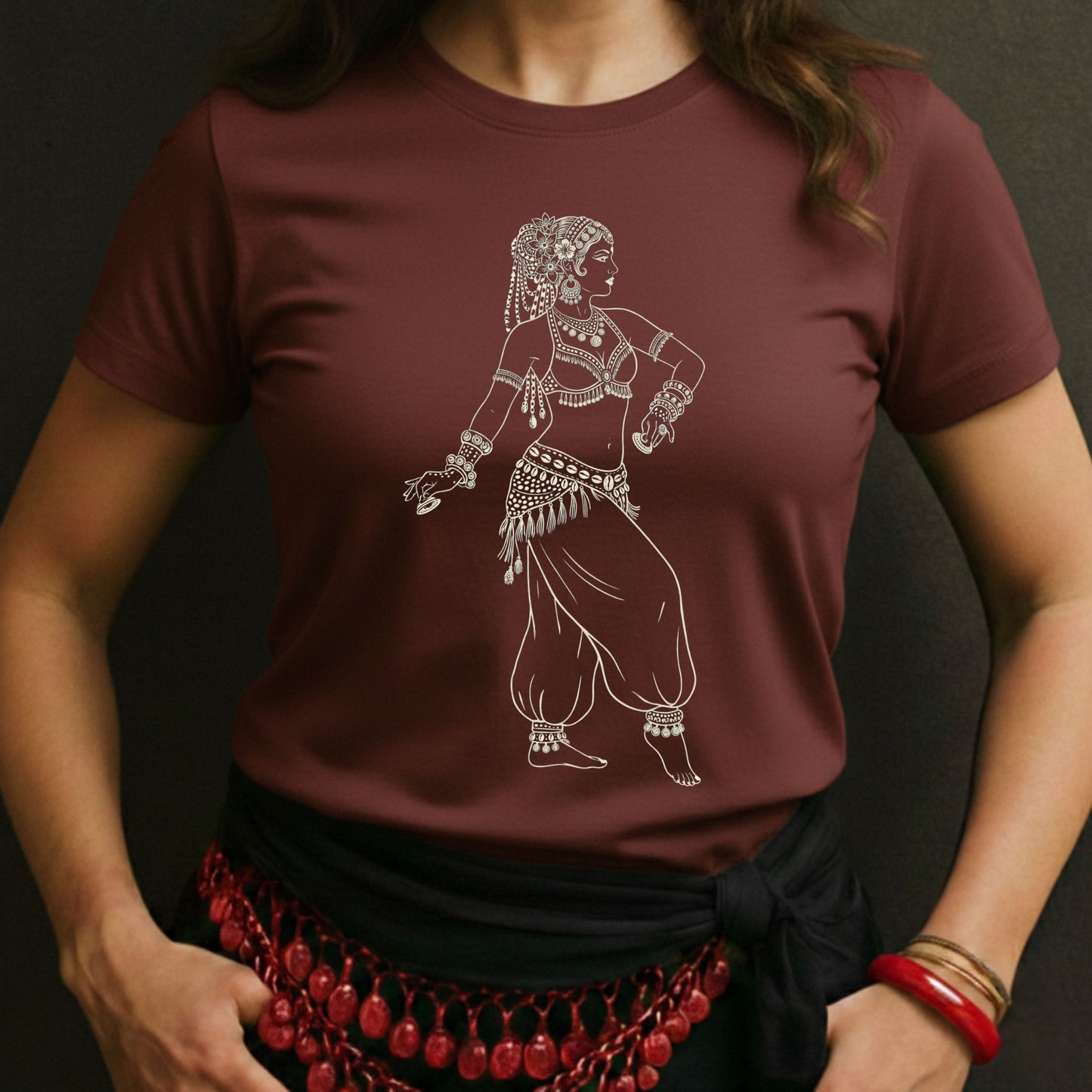 Tribal Fusion Bellydancer Drawing Tee