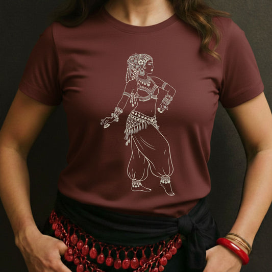 Tribal Fusion Bellydancer Drawing Tee