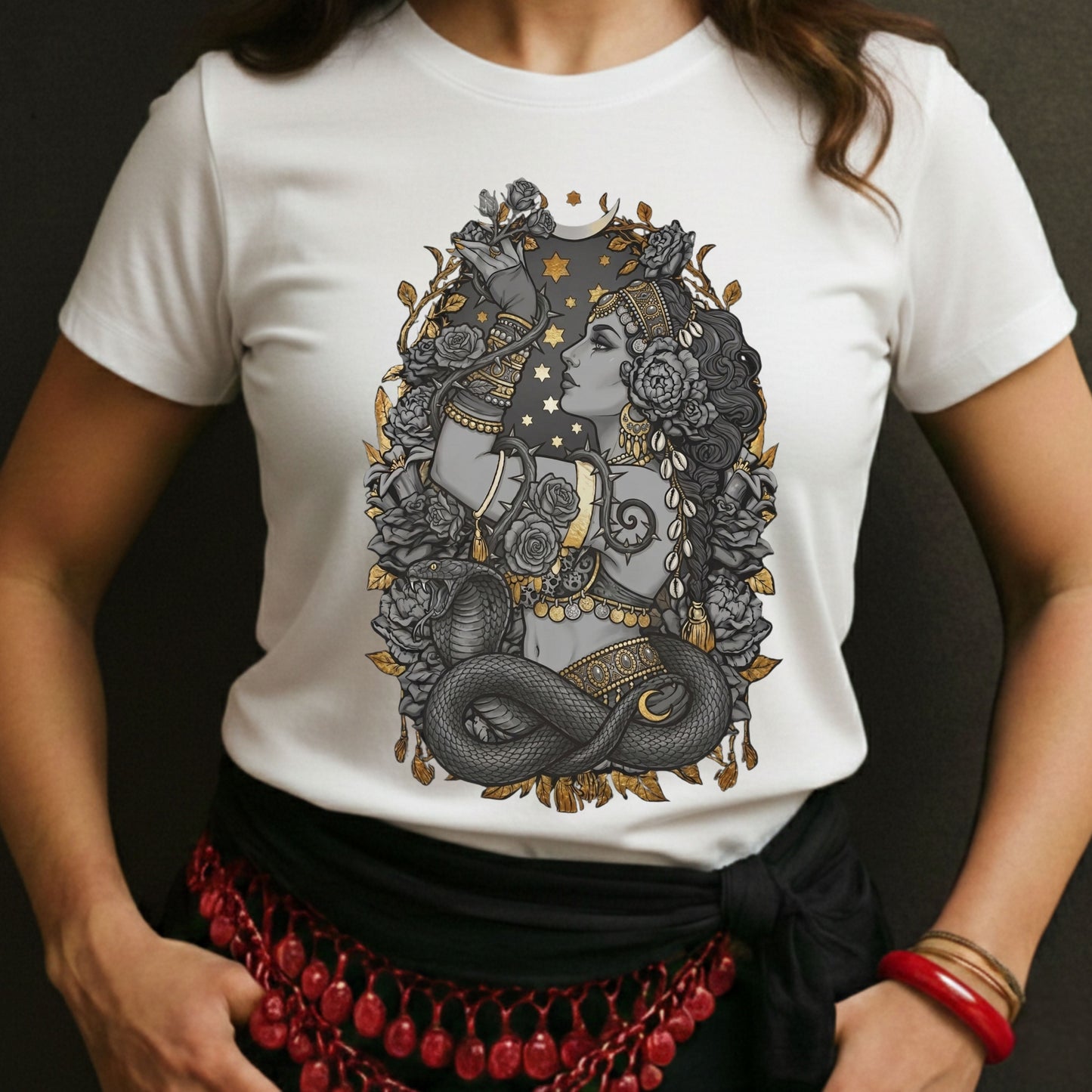 Tribal Bellydancer With a Snake Tee